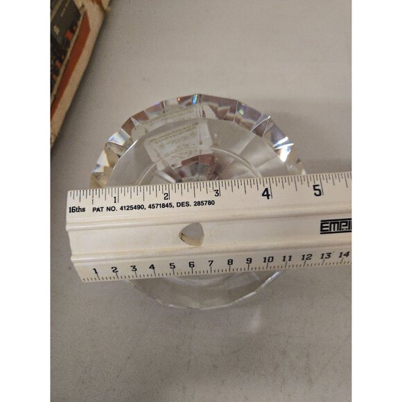 Signed Lenox 5” Cut Glass Diamond Paperweight Clear Prism Decor Heavy Bling - Picture 4 of 4